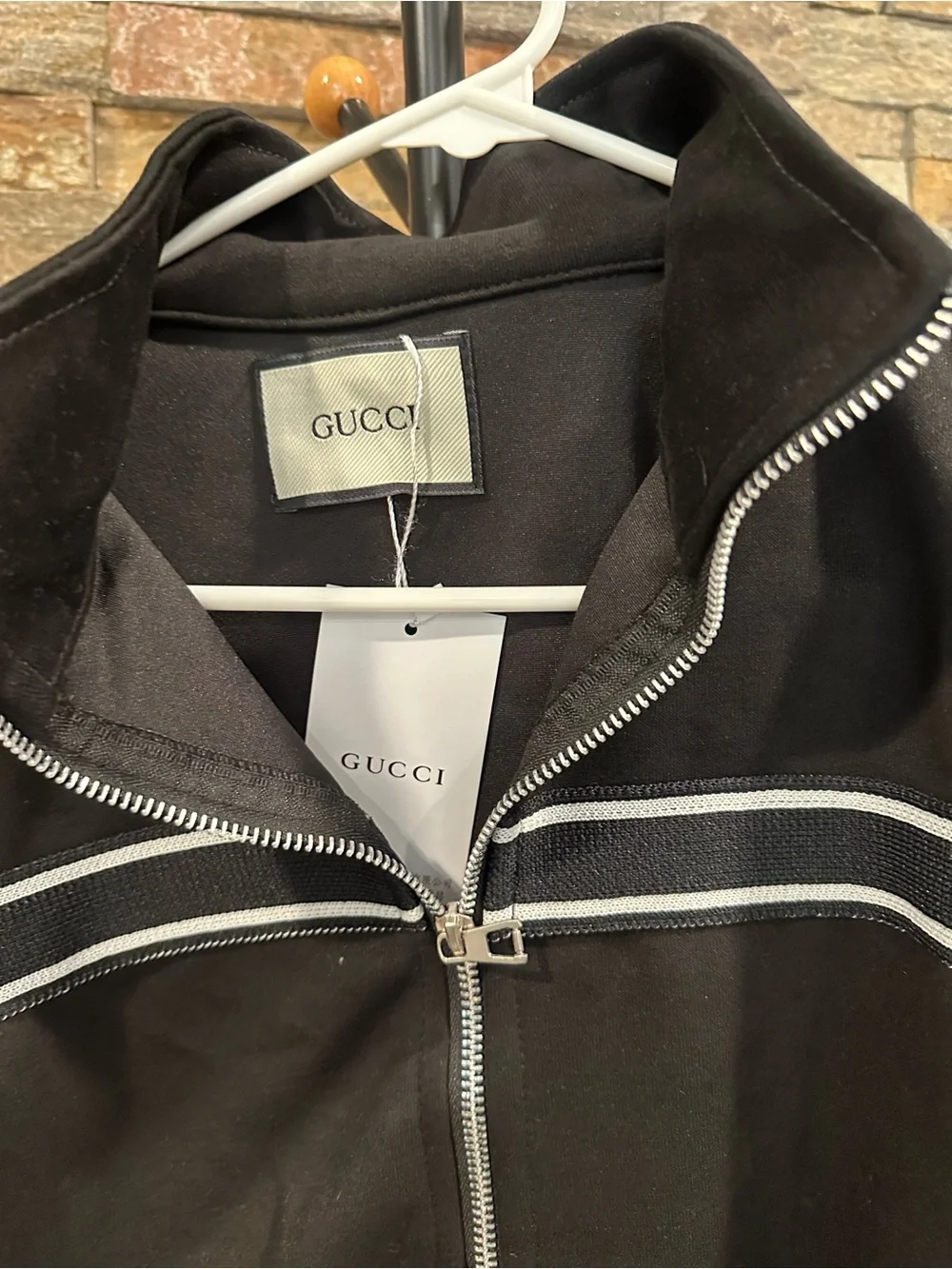 Black Track Jacket and Pants Set with White Stripe size S - Picture 2 of 5